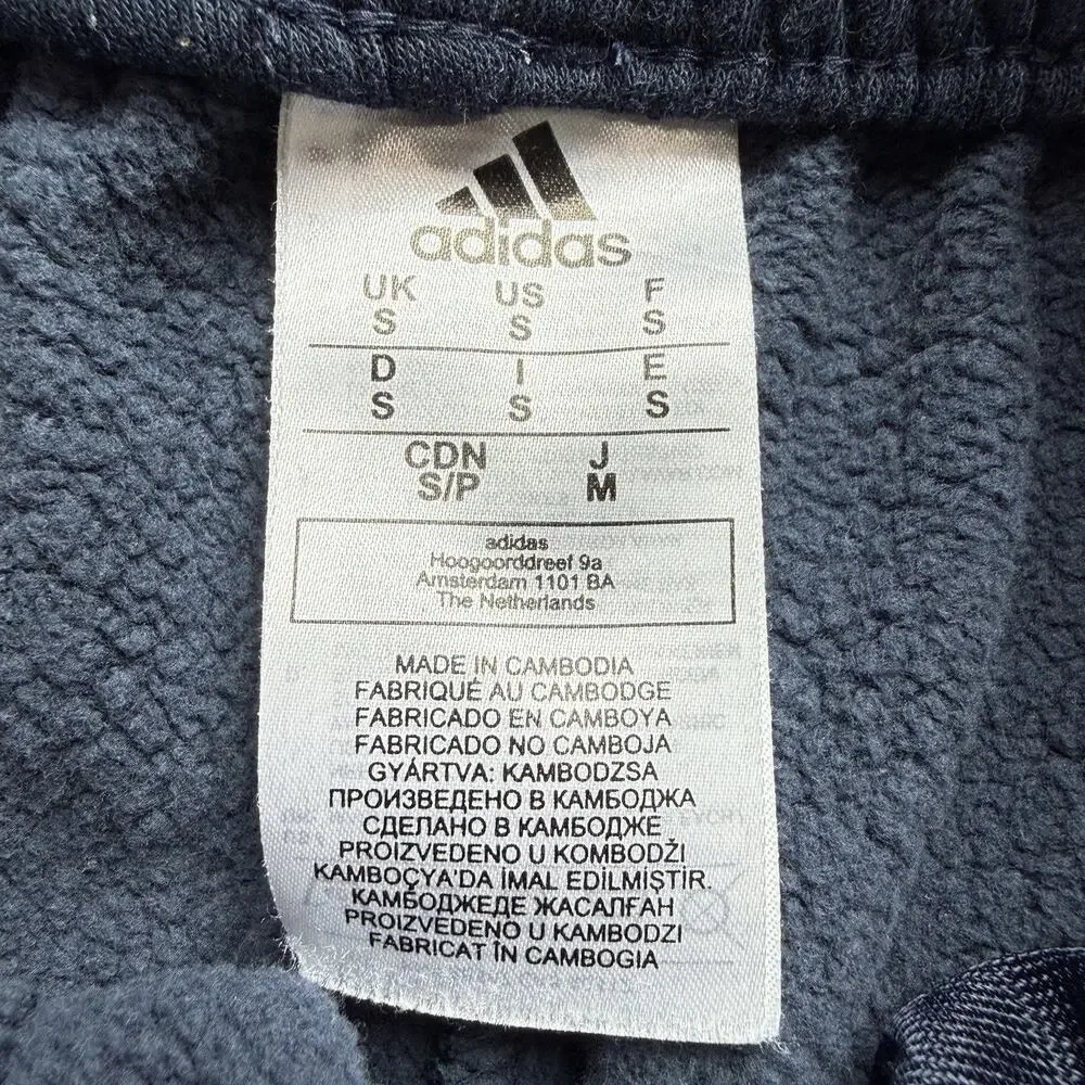 Adidas Originals Mens Size Small Active 3 Stripes Fleece Sweat Shorts Navy Blue